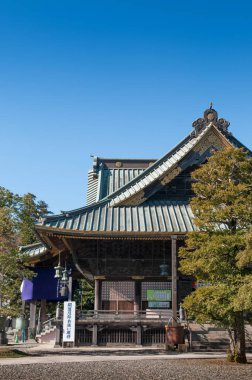 DEC 12, 2012 Chiba, JAPAN - Eski güzel tarihi Daitou salonu veya Narita San Shinsho ji tapınağının şeftali salonu