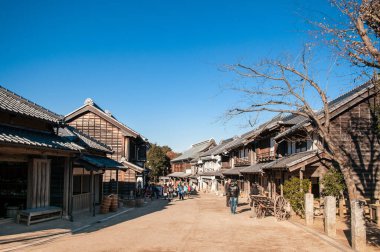 DEC 12, 2012 Chiba, JAPAN - Eski güzel tarihi Daitou salonu veya Narita San Shinsho ji tapınağının şeftali salonu