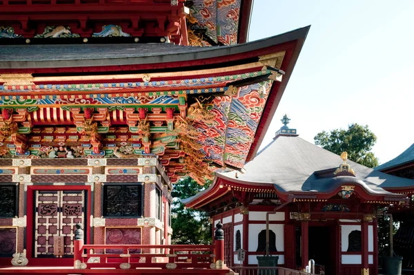 DEC 12, 2012 Chiba, JAPAN - Eski güzel tarihi Daitou salonu veya Narita San Shinsho ji tapınağının şeftali salonu