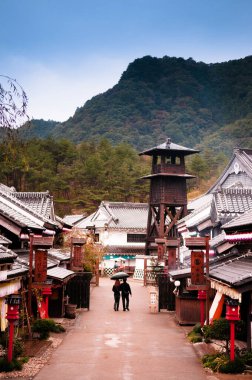 20 Ekim 2014 Nikko, Tochigi, Japonya: Edo Wonderland veya Nikko Edomura, Edo Dönemi 'nin yeniden yaratılan ünlü kültür tema parkı
