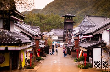 20 Ekim 2014 Nikko, Tochigi, Japonya: Edo Wonderland veya Nikko Edomura, Edo Dönemi 'nin yeniden yaratılan ünlü kültür tema parkı