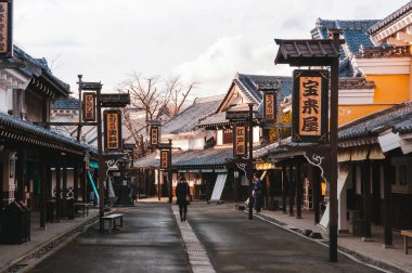 21 Kasım 2013 Hokkaido, JAPAN - Peyzaj Noboribetsu Tarihi Jidaimura Eski Mimari Edo Tarihi Hokkaido, Japonya.