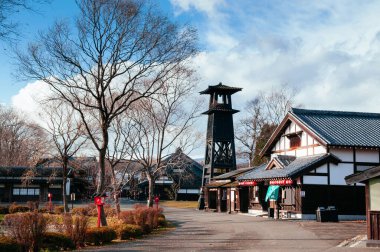 21 Kasım 2013 Hokkaido, JAPAN - Peyzaj Noboribetsu Tarihi Jidaimura Eski Mimari Edo Tarihi Hokkaido, Japonya.
