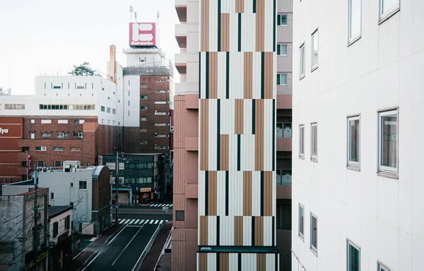 Dec 2018 Hakodate Japão Apartamento Edifícios Residenciais Rua Tranquila Vazia — Fotografia de Stock