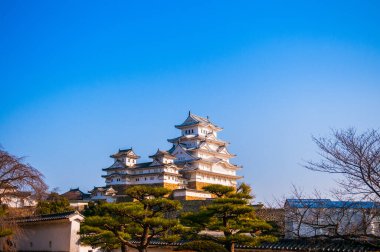 Himeji Şatosu veya Beyaz Balıkçıl Kalesi (Shirasagijo) Himeji şehrinde, Hyogo vilayetinde..