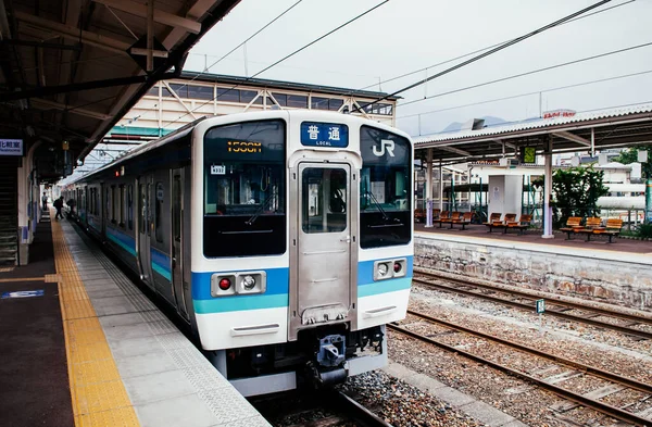 Maggio 2013 Shinano Omachi Nagano Giappone Fermata Della Linea Locale — Foto Stock