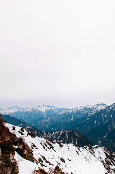 Wielki Widok Przyrodę Góry Śniegu Japonii Alpy Tateyama Kurobe Alpejski — Zdjęcie stockowe