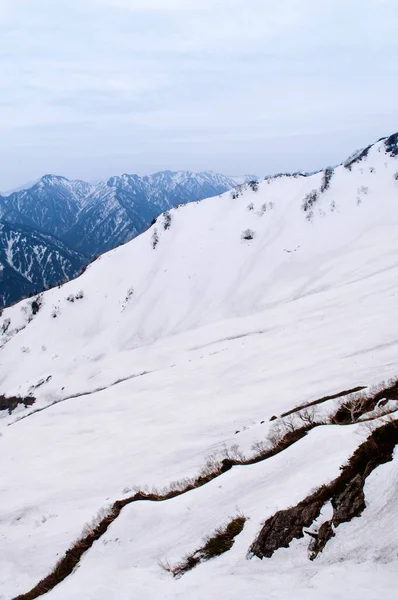 Wielki Widok Przyrodę Góry Śniegu Japonii Alpy Tateyama Kurobe Alpejski — Zdjęcie stockowe