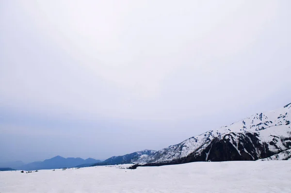 富山県 日本の雪の山のアルプス 立山黒部アルペンルート上の緑豊かな自然景観 — ストック写真