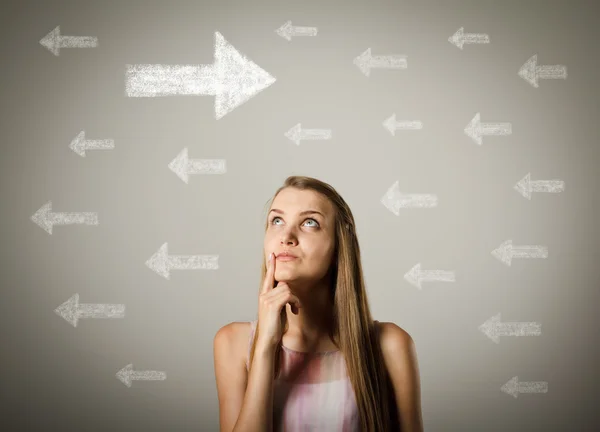 Girl and arrows. — Stock Photo, Image