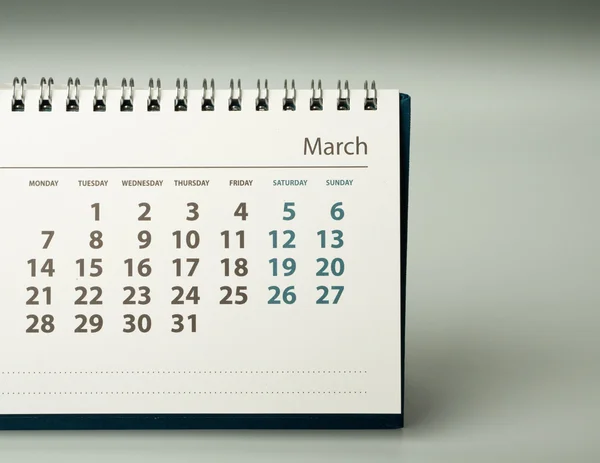 Calendário 2016 ano. Março — Fotografia de Stock