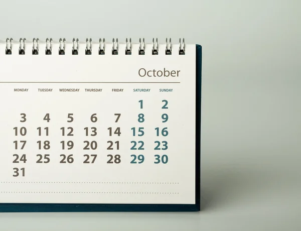 Calendário 2016 ano. Outubro — Fotografia de Stock