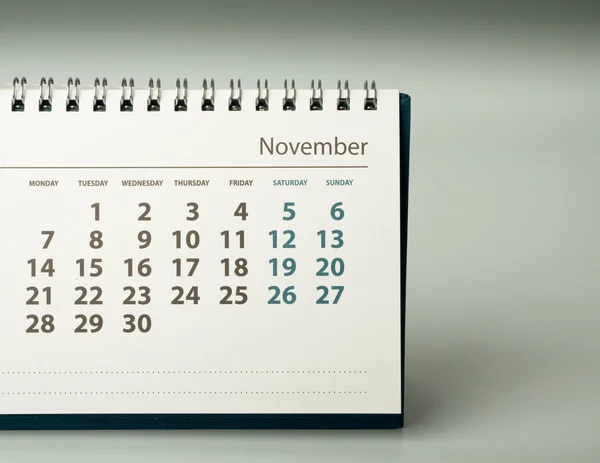 Calendario 2016 anno. novembre — Foto Stock