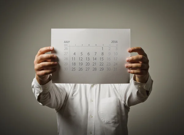 July calendar list of the year two thousand sixteen. — Stock Photo, Image