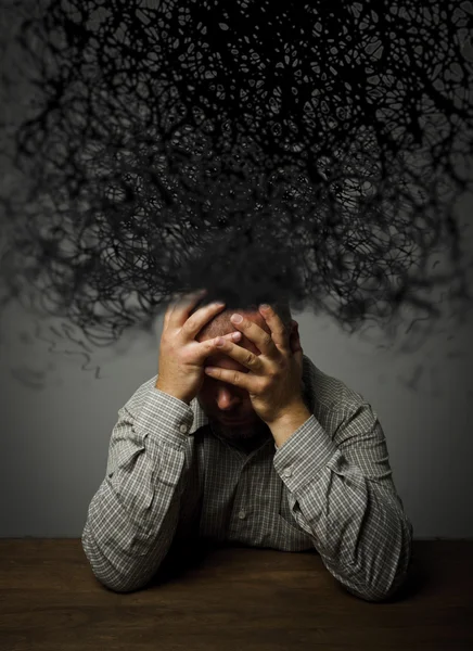 Frustrated. Man and chaos. — Stock Photo, Image