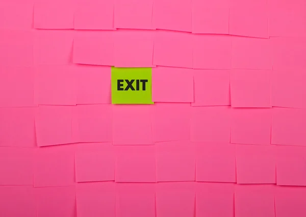 Exit concept. Sticky notes. — Stock Photo, Image