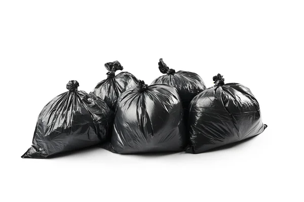 Černá odpadkové pytle — Stock fotografie
