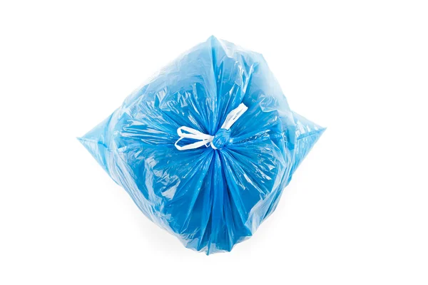 Blaue Mülltüte — Stockfoto