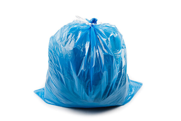 Blue garbage bag