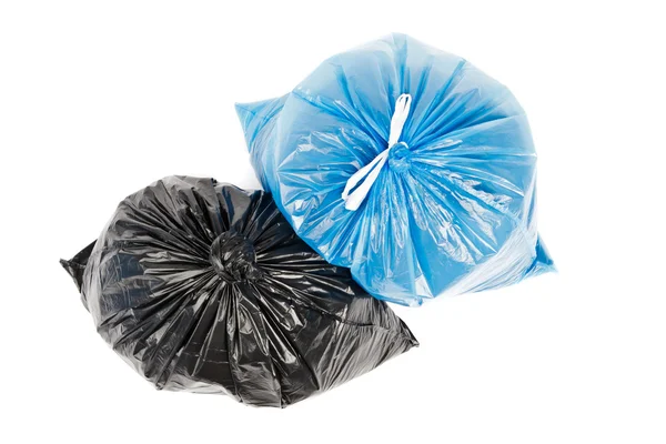 Pytle na odpadky černé a modré — Stock fotografie
