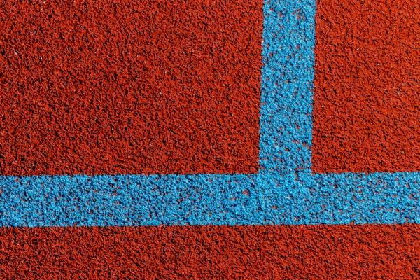 Basketballfeldlinien Blick Von Oben Auf Braunen Gummiboden Mit Blauen Linien — Stockfoto