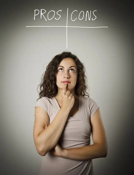 Proffsen och cons. tvekan. — Stockfoto