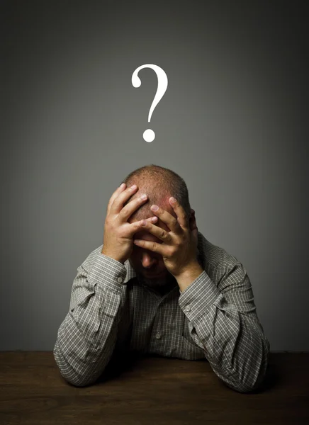 Question. Man in thoughts — Stock Photo, Image