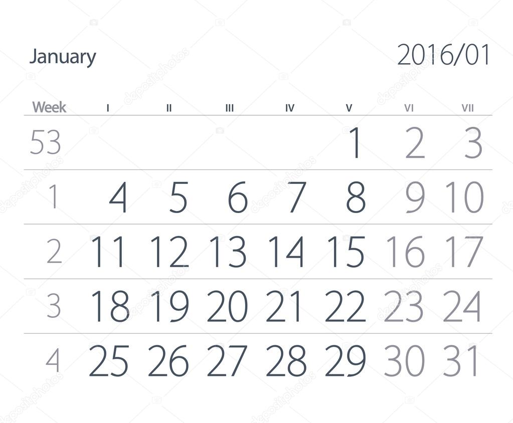 16 Year Calendar January Stock Photo By C Maurus 16 Year Calendar January Stock Photo By C Maurus