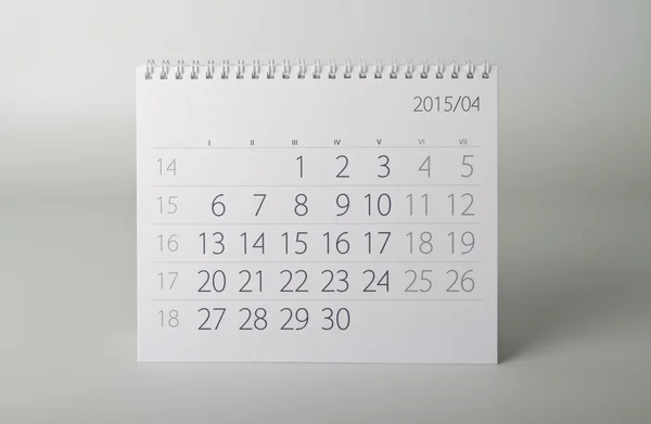 Kalendář pro rok 2015. Duben — Stock fotografie