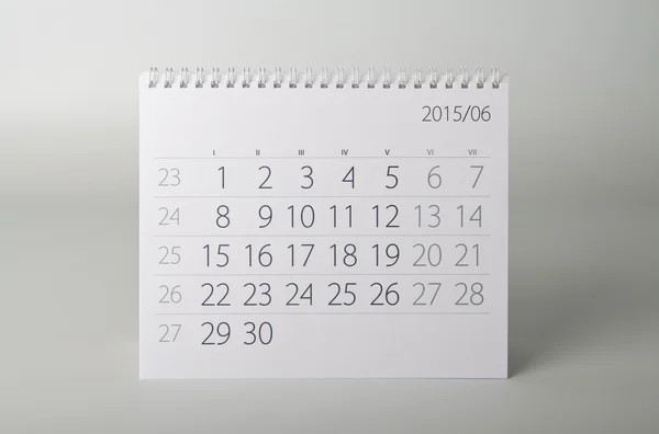 2015 års kalender. Juni — Stockfoto