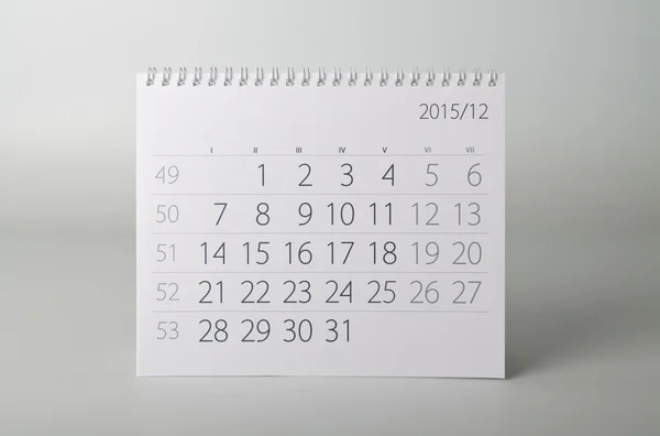 Jahreskalender 2015. Dezember — Stockfoto