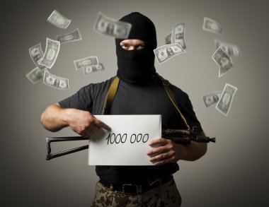 Gunman and one million dollars. clipart