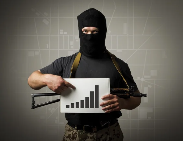 Gunman and diagram. — Stock Photo, Image