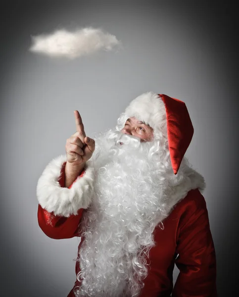 Santa Claus i chmura. — Zdjęcie stockowe