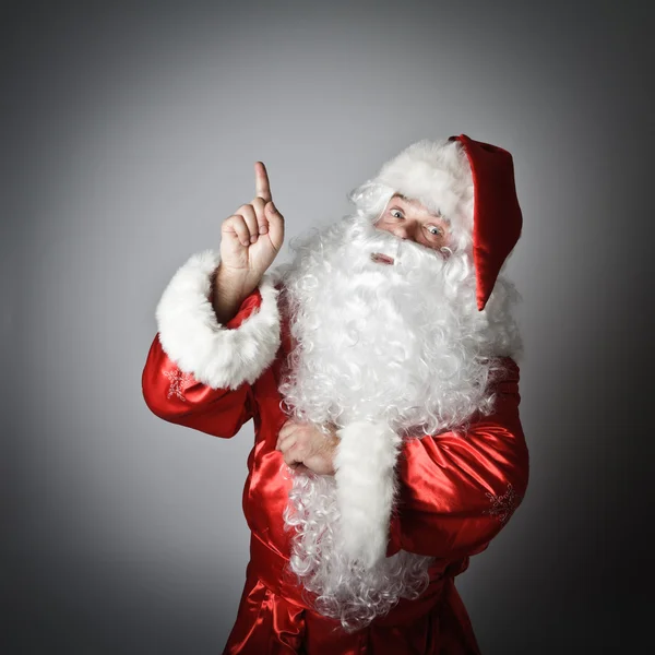 Santa Claus jest wskazanie — Zdjęcie stockowe