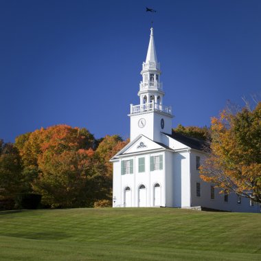 Traditional American white church clipart