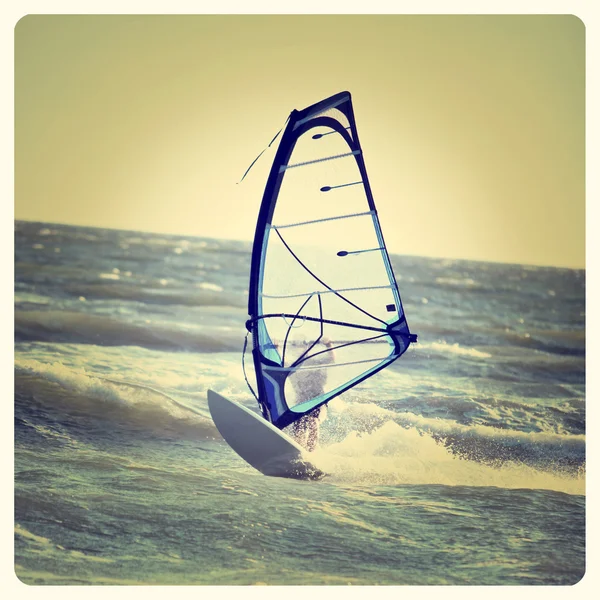 Lone windsurfer in the ocean — Stock Photo, Image