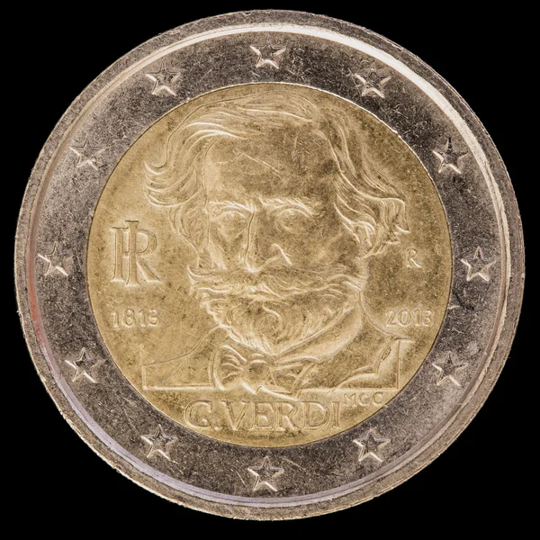 Moneta okolicznościowa 2 euro wydane przez Włochy w 2013 i commemor — Zdjęcie stockowe