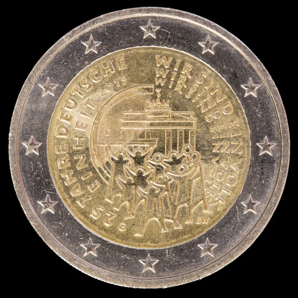 Moneda conmemorativa de dos euros emitida por Alemania en 2015 y commem —  Fotos de Stock