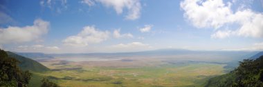 Panorama view of Ngorongoro crater and rim clipart