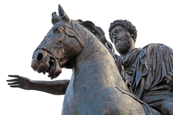 Equestrian status of Marcus Aurelius Rome, Italy — Stock Photo, Image