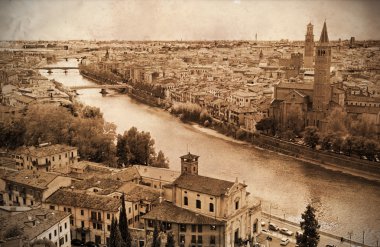Retro tarz görünümünü Verona, İtalya