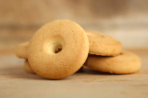 Closeup of piled round cookies — Stock fotografie