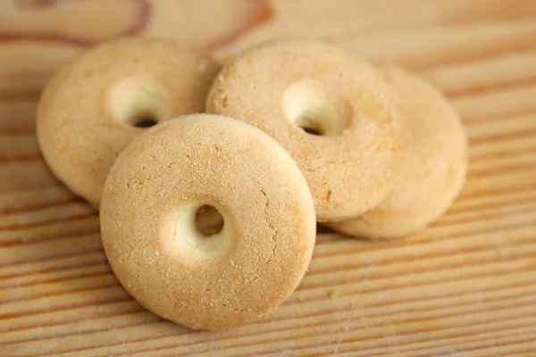 Closeup of piled round biscuits — Stock Photo, Image