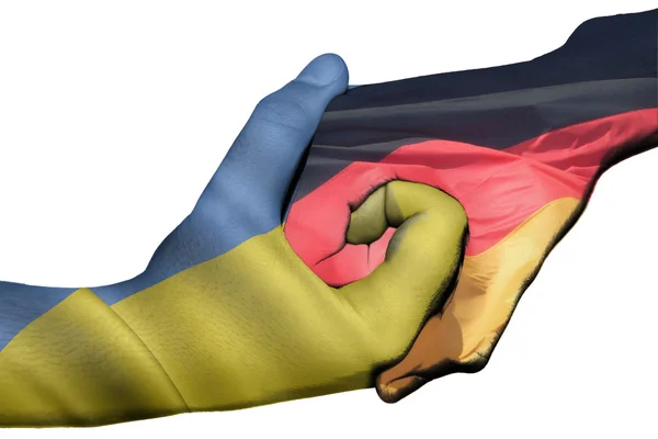 Handshake between Ukraine and Germany — Stock Photo, Image