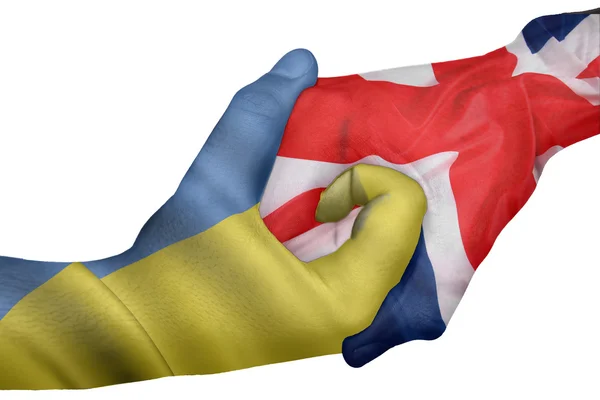Handshake between Ukraine and United Kingdom — Stock Photo, Image
