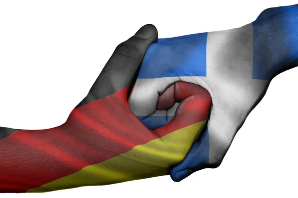 Händedruck zwischen Deutschland und Griechenland — Stockfoto