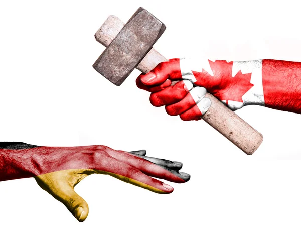 Il Canada colpisce la Germania con un martello pesante — Foto Stock