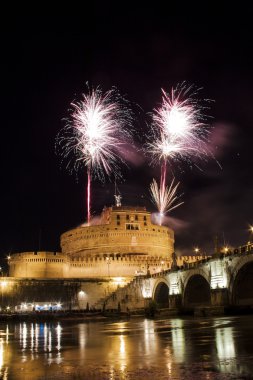 Fireworks uygulamasında Roma üzerinden Castel Sant' Angelo