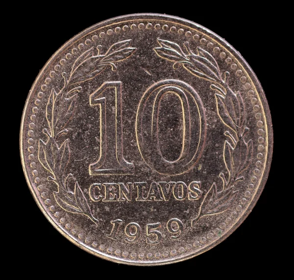Ουρά του 10 σεντάβο κέρμα, που εκδόθηκε από την Αργεντινή το 1959 — Φωτογραφία Αρχείου